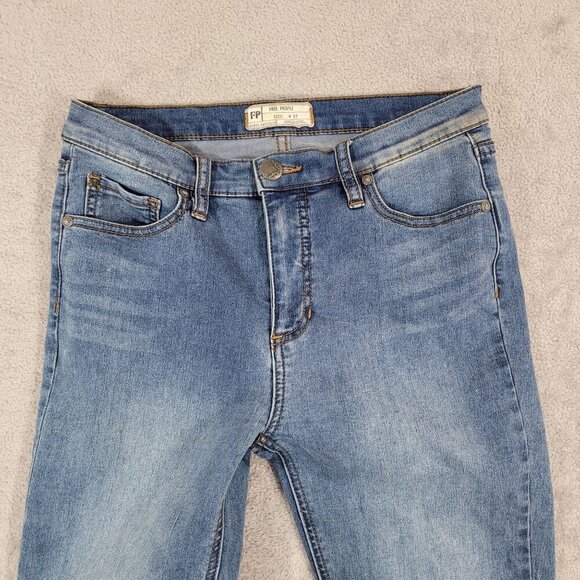 Free People Womens Blue Skinny Jeans Size 27 Cotton Blend Denim - Picture 6 of 8